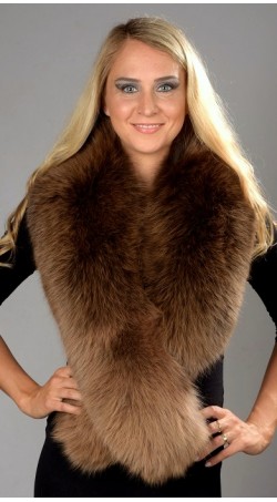 Brown Fox Fur Collar